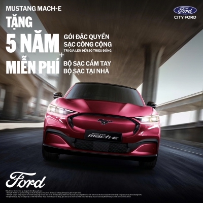 Ford Mustang Mach-E ưu đãi tháng 10/2026 – Miễn phí sạc và bộ sạc